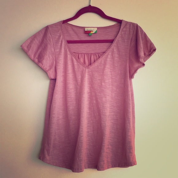 ModCloth Fervour pink short sleeve top - Picture 1 of 7